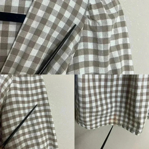 DEFECT-Molby the Label Mini Dress Womens 4 Gingham Brown and Light Blue - Picture 11 of 16